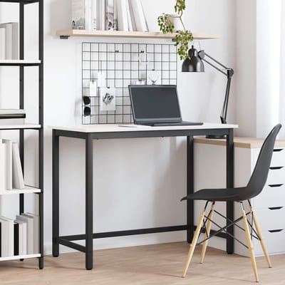 vidaXL - Tafel - Wit - 100 - x - 50 - x - 77 - cm - Engineered - hout - en - staal