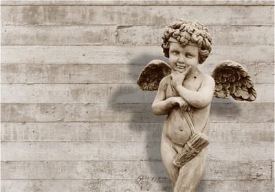 Fotobehangkoning - Behang - Vliesbehang - Fotobehang - Angelic Face - Standbeeld - 300 x 210 cm