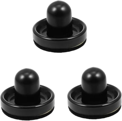 Airhockey Vervangingsonderdelen - Puck en Pusher Set - Spelplezier Thuis - Professionele Kwaliteit - 3 Sets - Zwart