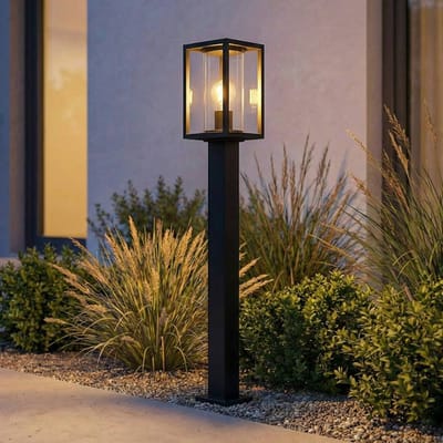 Lucande - Tuinpad verlichting - 1licht - Aluminium, glas - H: 100 cm - E27 - antraciet