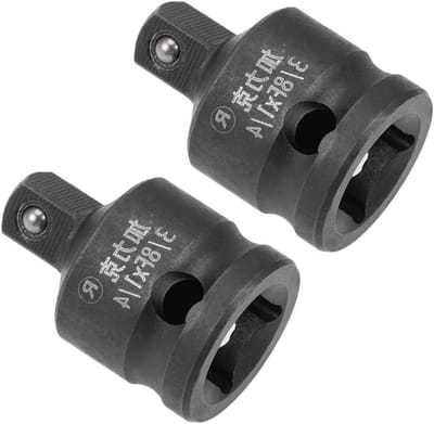 2 Stuks 3/8" naar 1/4" Impact Socket Reducer voor Luchtmoersleutels, Slagmoersleutels en Krachtdrivers van CR-MO Staal