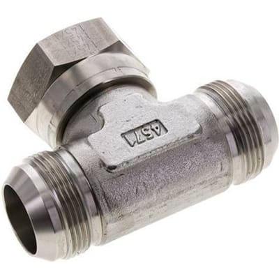 JIC T-koppeling UN 1-5/8''-12 Buitendraad x Binnendraad RVS 210 bar (2950.5psi)