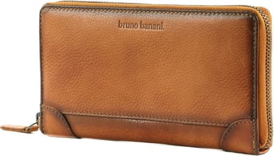 bruno banani Leren Portemonnee Zip Around Wallet Cognac Bruine