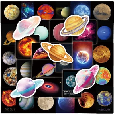 50 stuks Universum Buitenruimte Planeten Stickers Laptop Scrapbooking Kantoorbenodigdheden Auto Bagage Coole Graffiti Vinyl Stickers Voor Kinderen