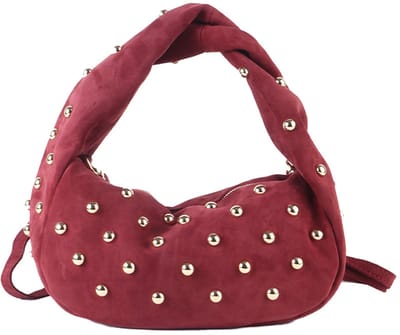 Giuliano lederen schoudertas Alexandra - Suede - Made in Italy - Bordeaux