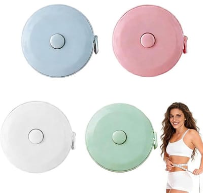Meetlint Set - Lichaamsmaatband - Kleding Maken - Intrekbaar Mechanisme - 4 Stuks 2 Meter - Wit