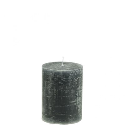 Antracietkleurige pilaarkaarsen, 60x100mm, set van 4, decoratieve kaar