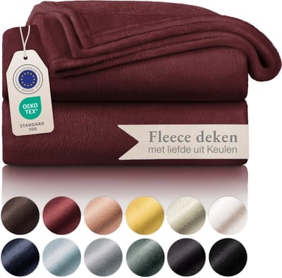 Blumtal - Fleece Deken - Super Zacht Fleece Plaid 130x150 cm - Donker Rood