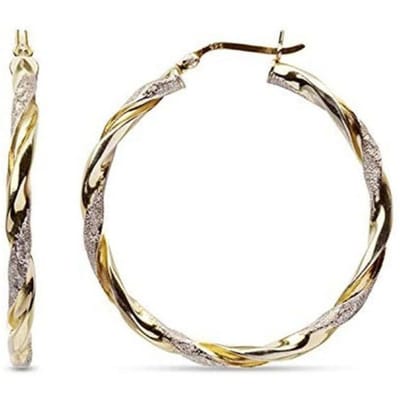 Klassieke Ronde Inleg Witte Zirkonia Oorbellen Trendy Sieraden Nieuwe Prachtige Tweekleurig Metaal Bruiloftsoorbellen Voor Vrouwen Meisje beige