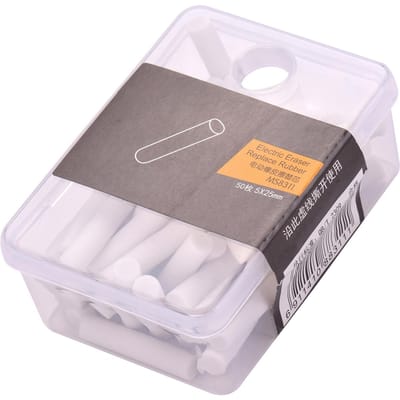 tenwin Draagbare Elektrische Gum Navullingen 50 stuks Dia. 5mm Grote Gum Navullingen Vervangbare Gummen Kantoorbenodigdheden voor 50pcs Big Eraser Refills