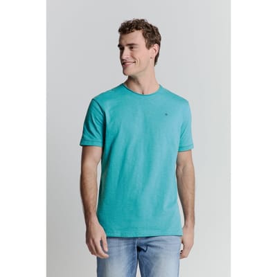 No Excess T-shirt Crewneck Slub Seablue Maat: L | Basic T-Shirts Outlet | Heren | Blauw
