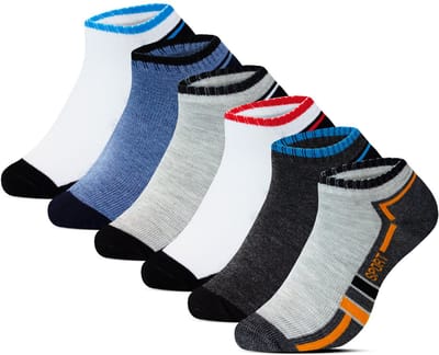 6 Paar - Gianvaglia- Sneakersokken - Sport & Dagelijks gebruik - Dames & Heren - Diverse kleuren - Maat: 43-46