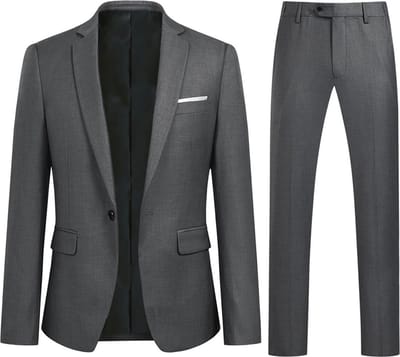 ALLTHEMEN Heren 2-Piece Suit - Zaken moderne casual jas pak - M