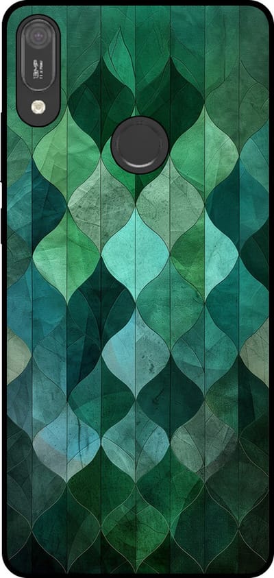 Smartphonica Telefoonhoesje Geschikt voor Huawei Y6 (2019) met groene bladeren opdruk - TPU backcover case green leafs design geschikt voor Huawei Y6 (2019)
