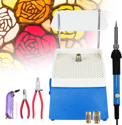Glasslijpset Starterkit - Doe-het-zelf Slijpmachine - Glas Bewerken - Automatische Watervulfunctie - 16.5x16.5 Werkblad - Blauw
