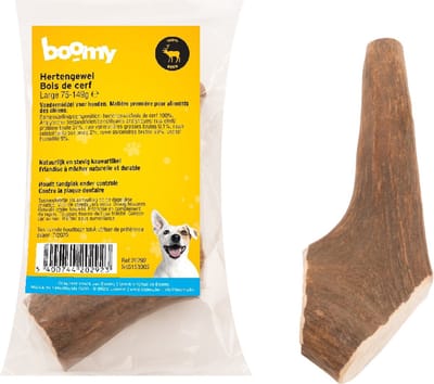 Boomy - Hertengewei - Hypoallergene hondensnacks - Natuurlijke kauwsnacks - Kauwstaaf hond - Kauwbot - 75 tot 149g