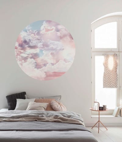 Fotobehang - Candy Sky 125x125cm - Rond - Vliesbehang - Zelfklevend