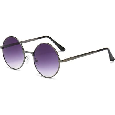 Nouvelle Mode Pêche Loisir Rond Métal Lunettes de Soleil Homme Rétro Vintage Lunettes de Soleil pour Homme Femme Mode Lunettes de Vue Protection UV 400 Lunettes 1PC gray
