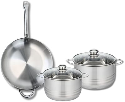 Set van 1 Koekenpan 32 cm en 2 braadpannen 20 en 24 cm Elo Profi Brillant
