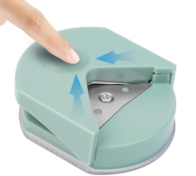 Hoekronderpons - Cirkelsnijder Fotohoekpons - Papierprojecten Afwerken - Professionele Afgeronde Hoeken - 4 mm radius - Morandi groen
