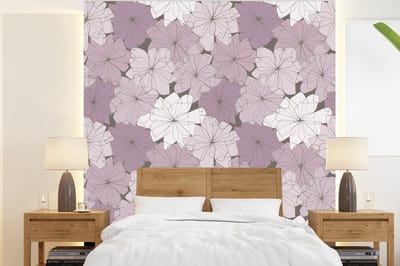 Behang - Fotobehang Patroon - Bloemen - Minimalisme - Breedte 220 cm x hoogte 240 cm