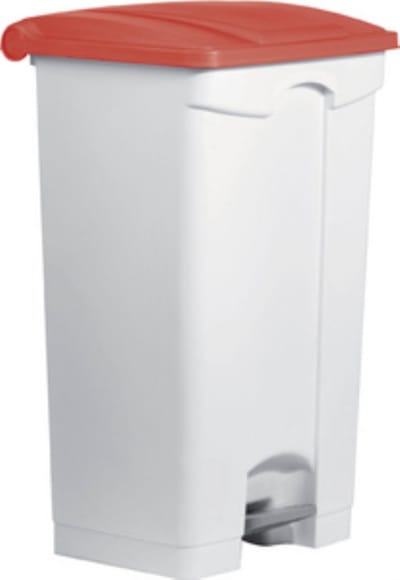 HELIT Pedaalafvalbak - 90 liter - Kunststof - Wit/Geel - bxdxh 500x410x830 mm