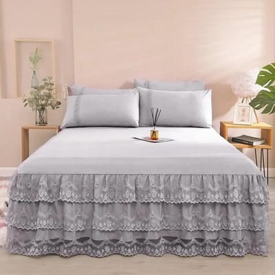 Dubbel Kant Bedrok Colcha De Cama Queen Plant Gedrukt Sprei Eenpersoons/Queen/Kingsize Hoeslaken Rok(Kussensloop Bestelling Nodig) 1pc 150cmx200cm