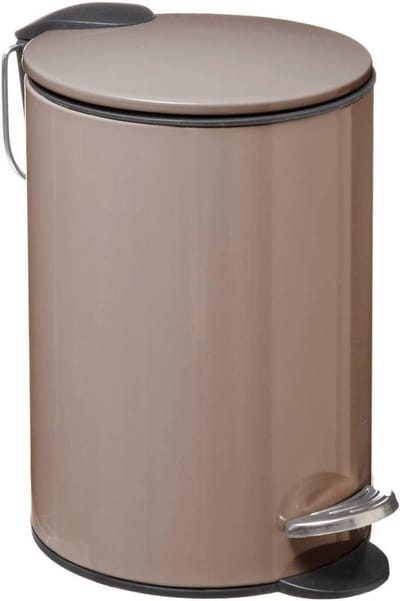 Afvalemmer Badkamer - Prullenbakje Klein - Hygiënisch Werken - Soft Close Systeem - 3 Liter - Taupe