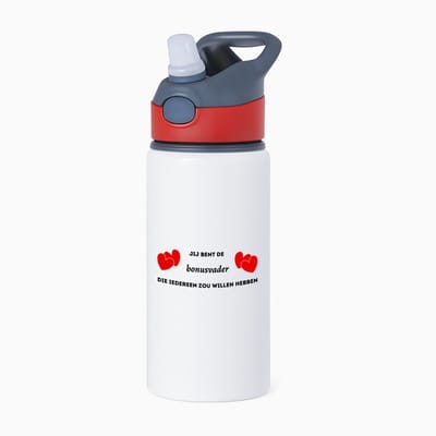 Hacebo® - jij bent de bonusvader die iedereen zou willen hebben waterfles met rietje rood - Vader - geweldige bonusvader - liefste bonusvader - verjaardag - cadeau - kado - bedankje - geschenk - water fles - 650ML