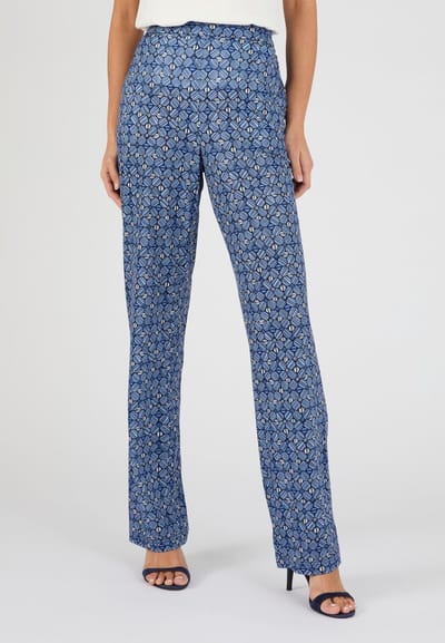 Damart - Broek van crêpetricot - Dames - Blauw - S