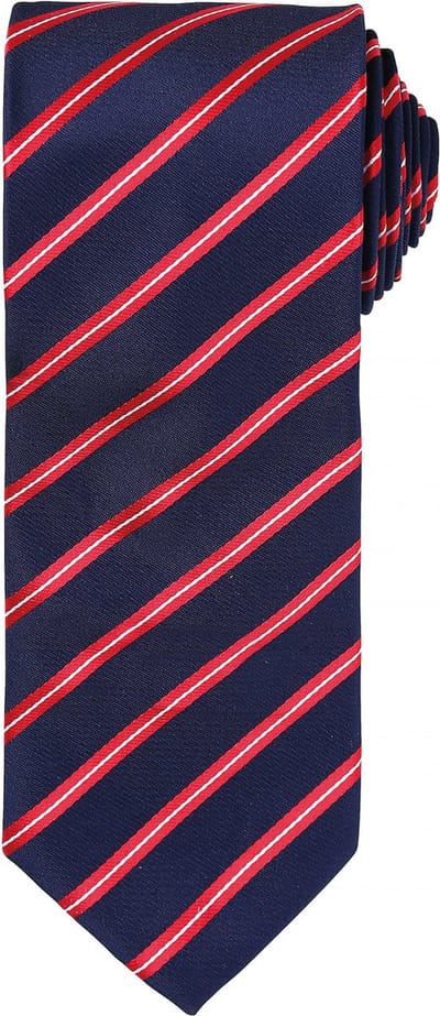 Premier Sports Stripe tie PR784 - NAVY / RED - One size