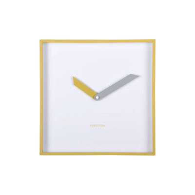 Karlsson Wandklok Cool Retro Cuadrado - Goudgeel - 28.3x28.3x28.3cm - Wandklok Modern