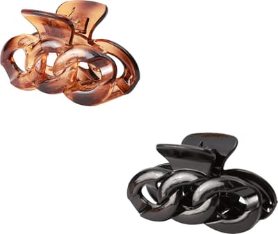Emilie collection - haarklem - zwart - bruin - 2 stuks