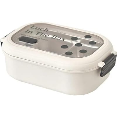 1000ml Roestvrijstalen Lunchbox Ins Eenvoudige Stijl School Kantoor Studenten 2-vaks Bento Box Uitlaatgat Draagbare Voedselcontainers gray