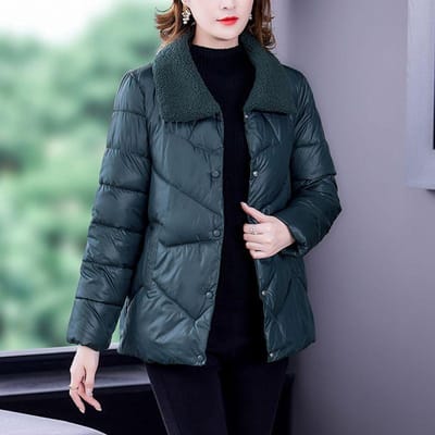 Vêtements en coton pour femmes en hiver, Manteau en coton laine d'agneau léger et à la mode, Veste en coton coupe slim, et Vêtements d'extérieur 4XL