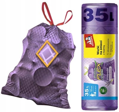 Jan Niezbędny Magnum Flex & Strong Serie - Afvalzak - 35L - Lavendelgeur - 12 stuks