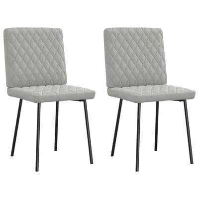 vidaXL - Eetkamerstoelen - 2 - st - fluweel - lichtgrijs