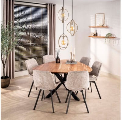 Eettafel Driehoek acacia 135 x 135 cm
