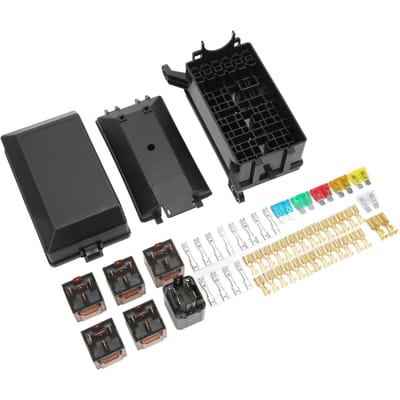 6-weg zekeringhouderdoos met 6 relais 12V ABS-kunststof Plug and Play voor Automotive Marine black
