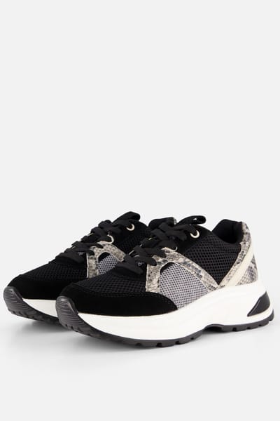 Cellini Snake Sneakers zwart Textiel - Maat 39