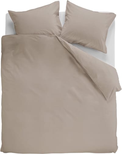 Ambiante Cotton Uni dekbedovertrek - Effen - Tweepersoons - 200x200/220 - Taupe