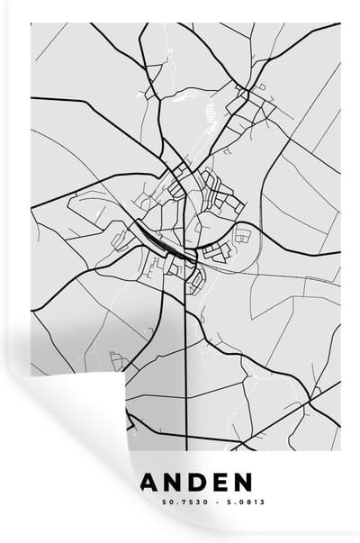 Muurstickers - Sticker Folie - Zwart Wit – België – Plattegrond – Stadskaart – Kaart – Landen - 20x30 cm - Plakfolie - Muurstickers Kinderkamer - Zelfklevend Behang - Zelfklevend behangpapier - Stickerfolie