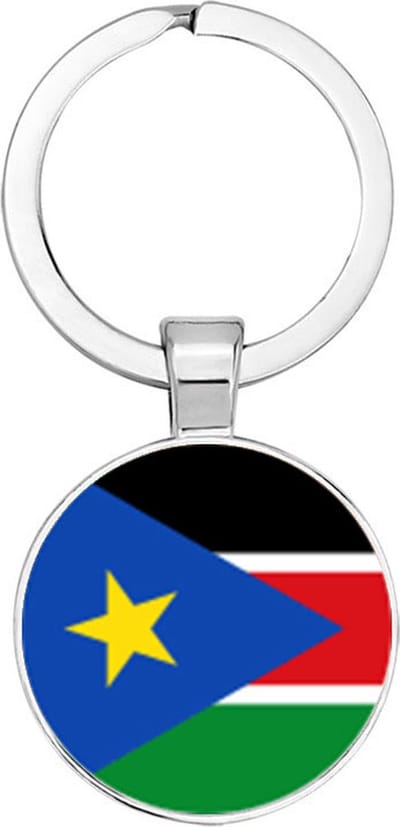 Akyol - Zuid-Soedan Sleutelhanger - Zuid-Soedan - Toeristen - Must go - South-Sudan travel guide - Accessoires - Cadeau - Gift - Geschenk - 2,5 x 2,5 CM