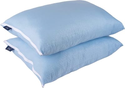 FABSY Microvezel kussenset, 2 kussens 40x80 cm - wasbaar kussen - zachte Seersucker kussenset - verstelbaar kussenpaar met extra hoofdkussenvulling