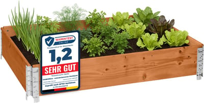 Garronda Kweekbak Palletrand 120x80x20cm - Bruint - Bloemen - Kruiden - Palletframe - Natuurlijke Verhoogde Bloembedden - GD-BUD-PAL