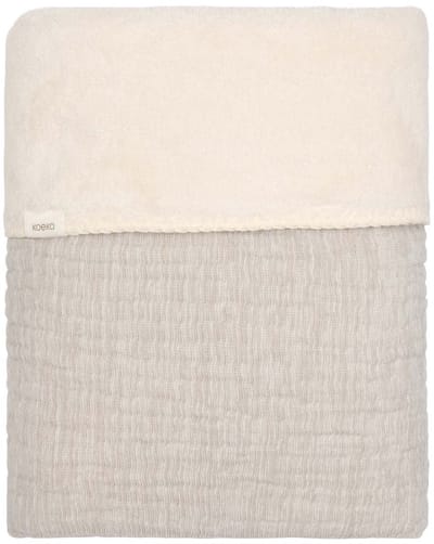 Koeka ledikantdeken teddy Rivoli stone 100x150