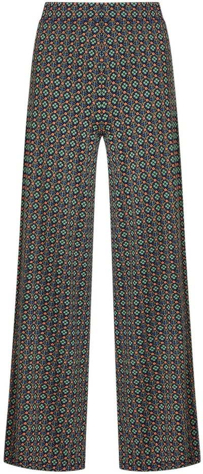 Dailygoods- Palazzobroek met stretchcomfort - Grafische print - Elegante snit - Hoog gesneden taille - Brede elastische tailleband - Aangenaam draagcomfort - Wijdelopende Broek