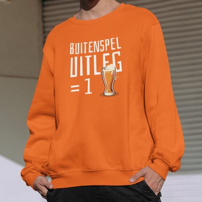 Oranje EK Trui Buitenspel Uitleg Is Een Biertje MAAT XS - Uniseks Feestkleding & Carnavalskleding