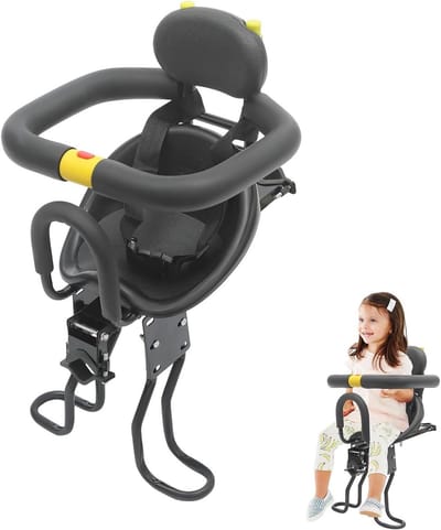 Kinderfietszadel - Fietszitje Kind - Veilig Fietsen - Verstelbaar met Gordel - Max 35 kg - Zwart