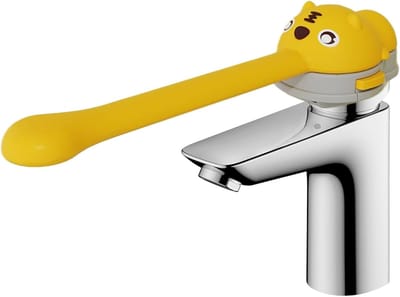 2 stuks Verlengstuk voor wastafelkraan - Verlengstuk met cartoonafbeelding voor de handgreep van de wastafelkraan, geschikt als vervangingsonderdeel voor de wastafel (kraanverlenger + schakelaarverlenger).